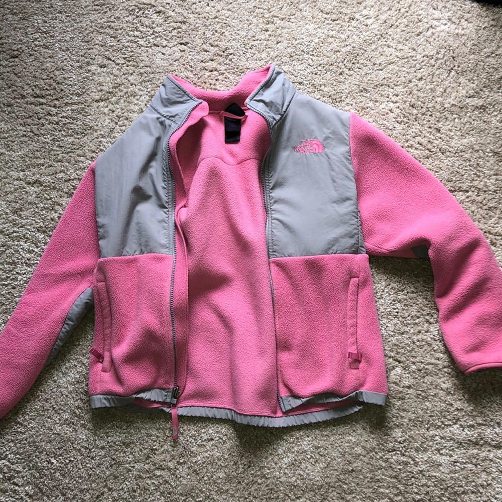 pink north face jacket
